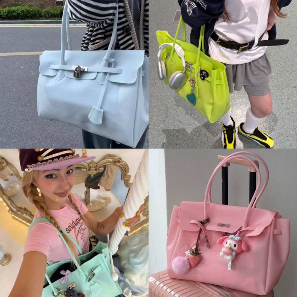 jelly bag(โค้ดลด20%) พร้อมส่งจากไทยบางสี💖🚛กระเป๋าแฟชั่นมาแรงสุดฮิตพสจีน🇨🇳 preorder 7-14 วัน รุ่นM,S