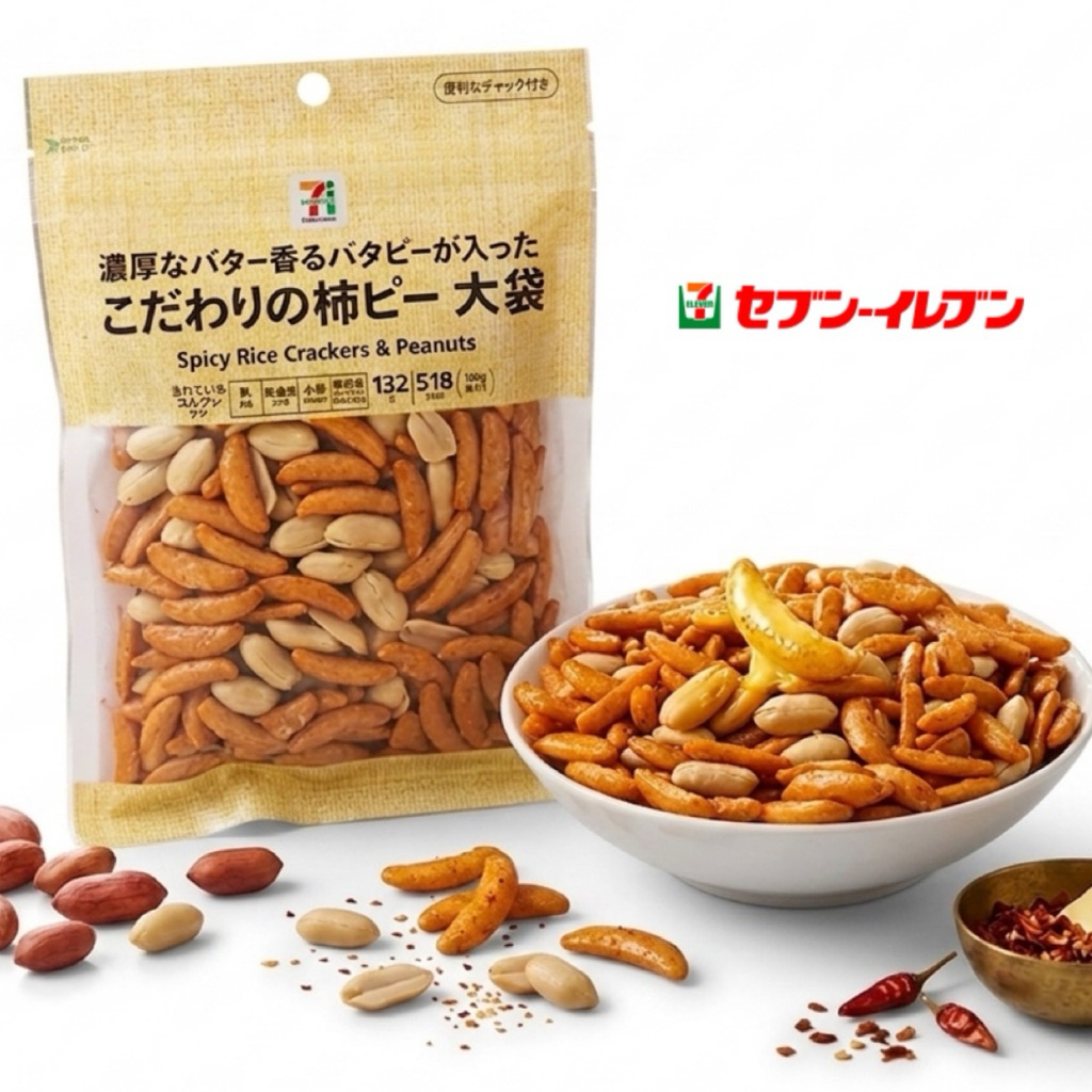 ✅ Spicy Rice Crackers & Peanuts ขนาด132g