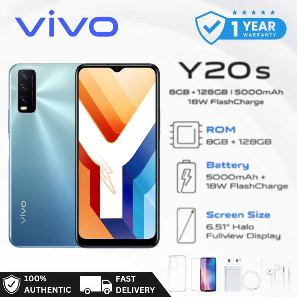 Y20s RAM8GB+ROM256GB Y17  Y17S/8GB+ROM256GBแบตเตอรี่ 5000mAh แถมฟรีอุปกรณ์ครบกล่อ