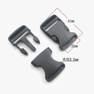 (5ตัว) ตัวล็อคกระเป๋า ก้ามปูพลาสติก ทรงเหลี่ยม สีดำ ขนาด 1cm, 1.5cm, 2cm, 2.5cm, 3.2cm, 3.8cm, 5cm