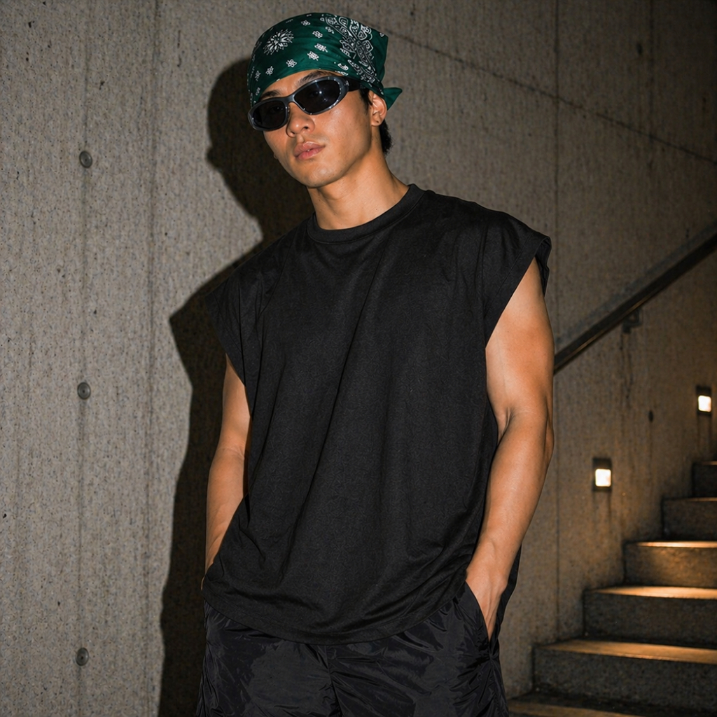 41studio Oversized T-shirt cut sleeves | Black