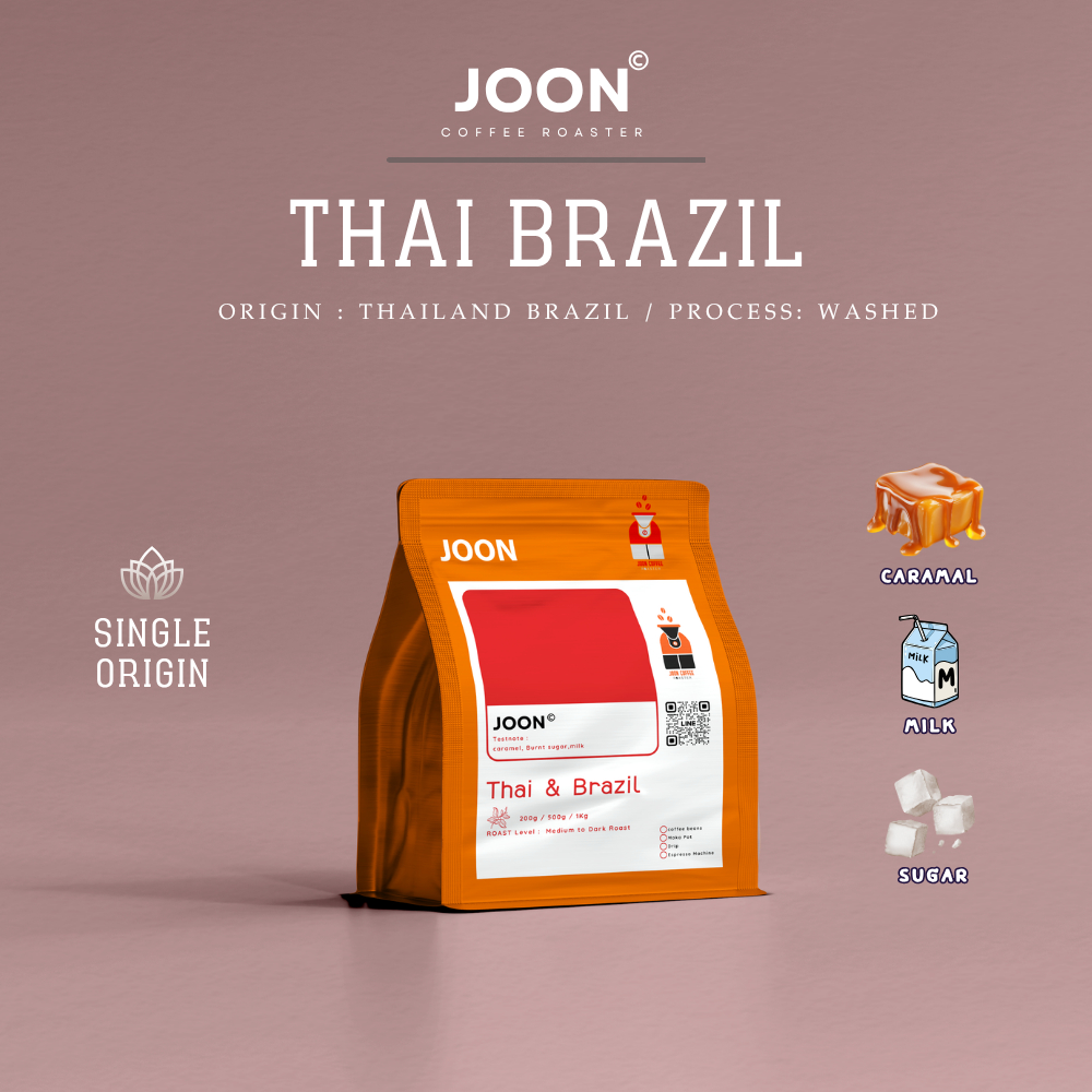 THAI BraZil เมล็ดกาแฟ (ไทย-บลาซิล) Size A-AA คั่วสดใหม่ ทุกออเดอร์ ส่งทุกวัน