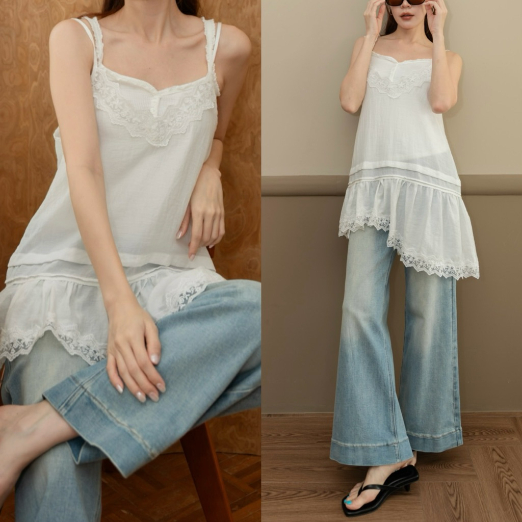 FLASHMARBLE - SABRINA LACE TOP