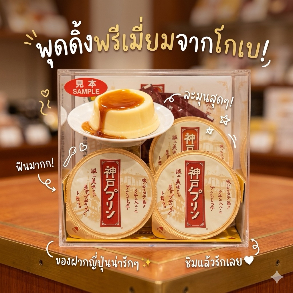 ‼️นำเข้าจากญี่ปุ่น‼️Pudding เนียนนุ่ม ชุ่มลิ้น ผสมผสานกับ ซอสสตอเบอรี่ที่หอมหวานกำลังดี