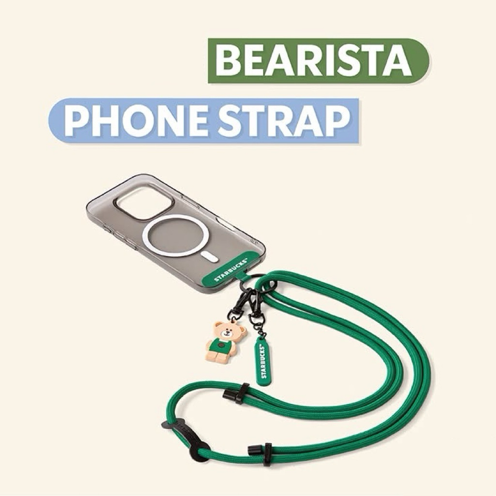 (พร้อมส่ง) ของแท้ 100% Starbucks Bearista Phone Strap สายคล้องโทรศัพท์ ลิขสิทธิ์แท้จากสตาร์บัคส์