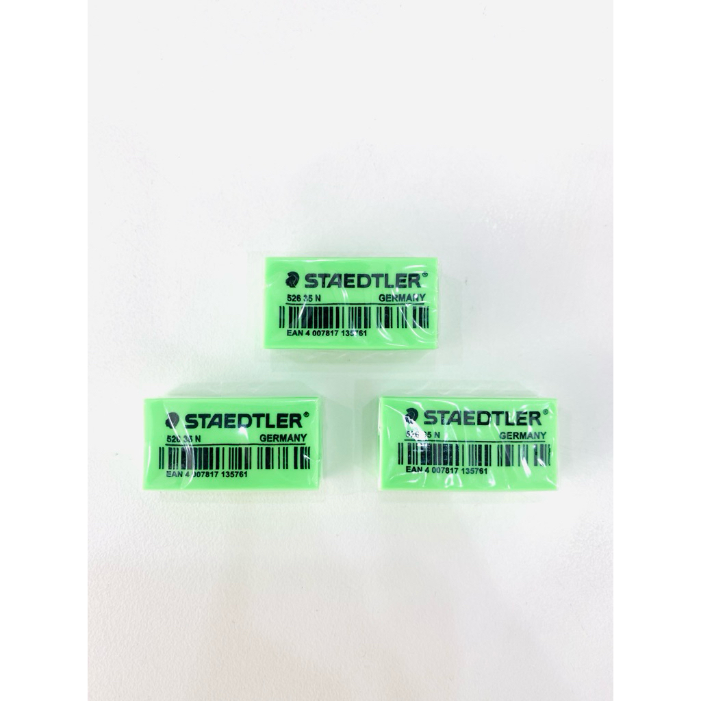 ยางลบดินสอ เขียว Neon Staedtler (Germany) Latex phthalate free มีทั้งหมด 3 สี ** ราคาต่อ/ 3 ก้อน **
