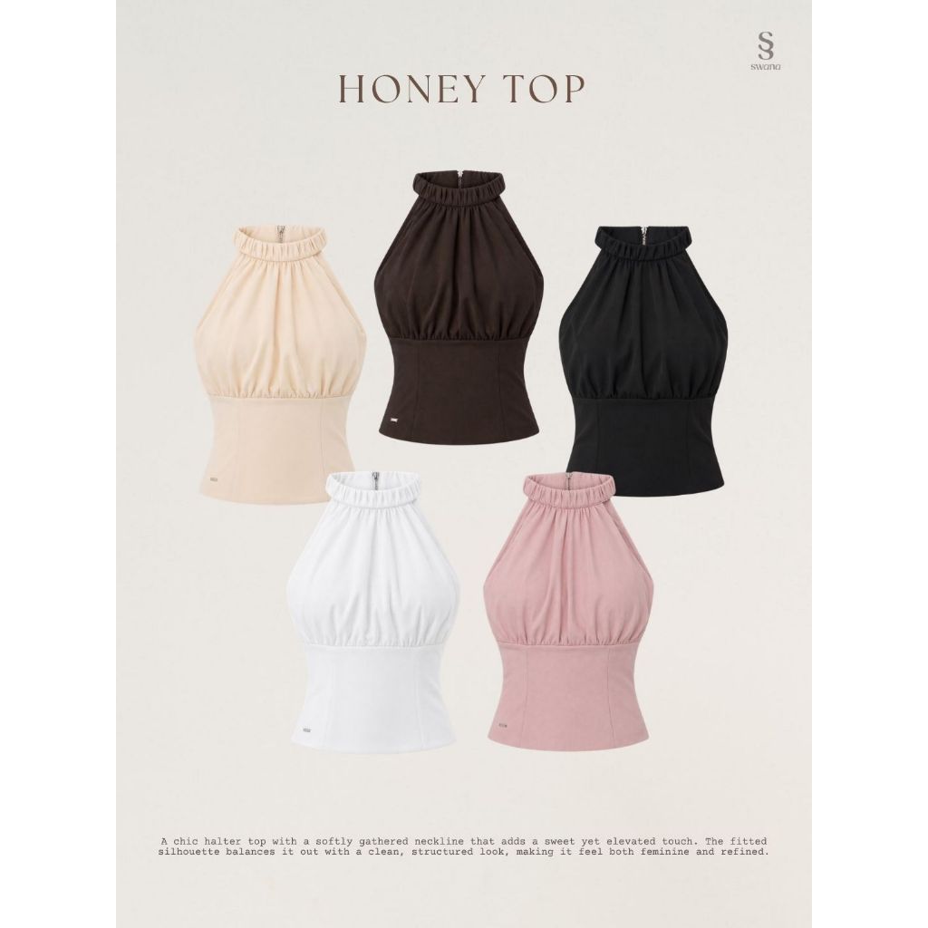 Swana.ss - Honey top [ฮัน-นี่] XS-2XL แค่เสื้อ เสื้อคอคล้อง