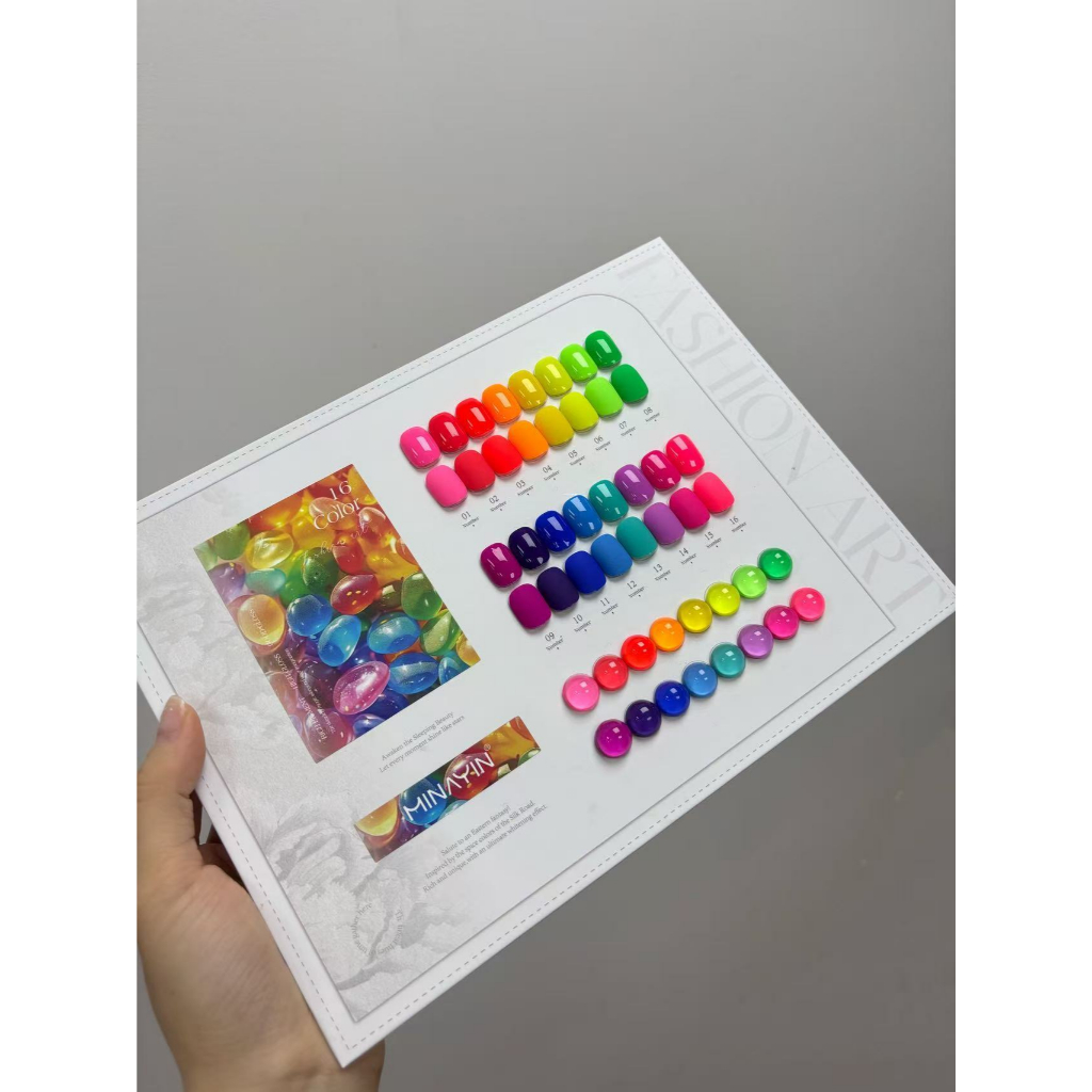 เซ็ทสี MINGYI นีออน (สีไม่นีออนกลางคืน) สดใส 16 สี แถมฟรีชาร์จ