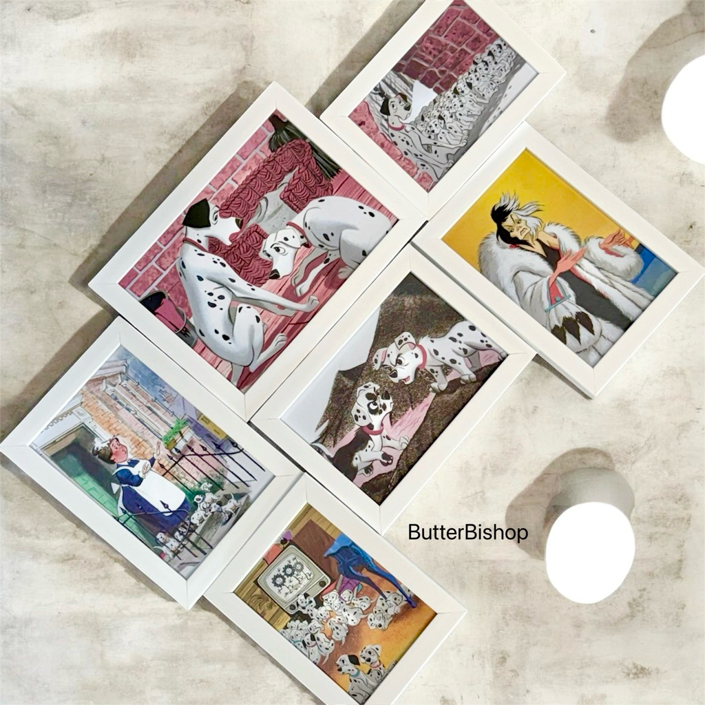 (เติม💥04/5 พร้อมส่ง) ภาพพร้อมกรอบรูป — 🐾 ดิสนีย์ disney 101 Dalmatians ภาพจากหนังสือนิทาน Disney Framed Art