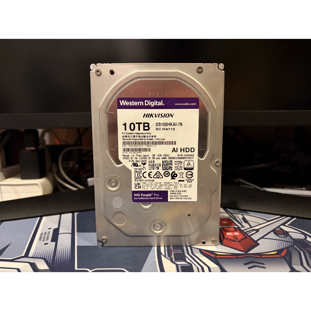 Harddisk WD Purple Pro 10TB HDD SATA3 มือสอง ใช้งานปกติ