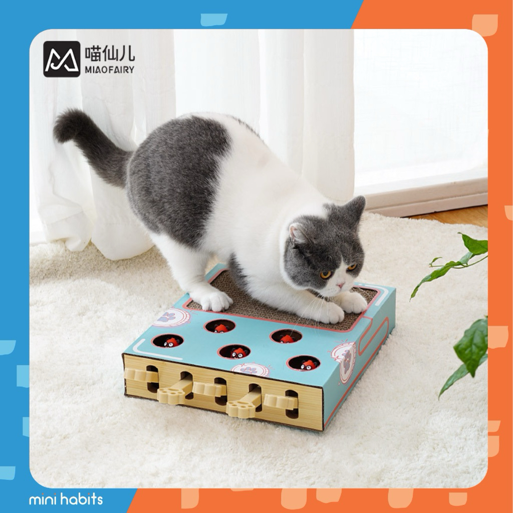 [🚚 พร้อมส่ง] MIAOFAIRY ที่ลับเล็บแมวพร้อมของเล่นตัวตบ ของเล่นแมว ที่ลับเล็บ แผ่นลับเล็บ ตัวตบล่อแมว