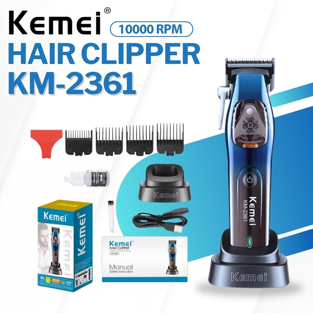 Kemei KM-2361 ปัตตาเลี่ยนไร้สาย High Speed Premium แบตตาเลี่ยนตัดผม กันจอน แกะลาย มืออาชีพ รับประกัน