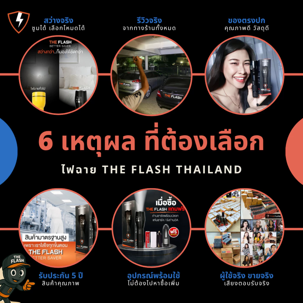 ไฟฉาย LED พลังสูง THE FLASH รุ่นออริจินอล thumbnail 8