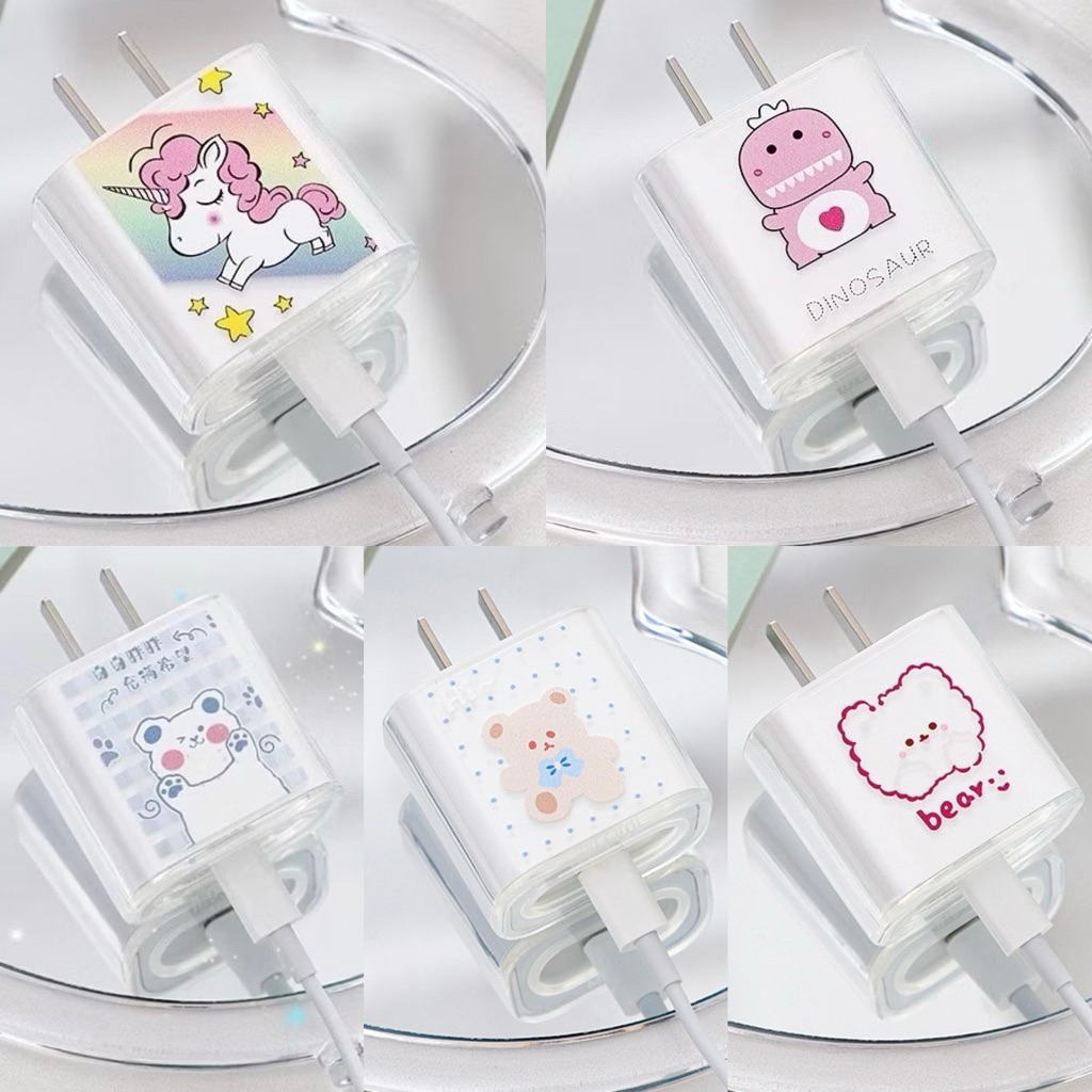 พร้อมส่ง💕เคสหัวชาร์จ iPhone iPad 18W/20W Case Fastcharger เคสสายชาร์จลายการ์ตูน ถนอมสายชาร์จ เคสหัวชาร์จไอโฟนไอแพด