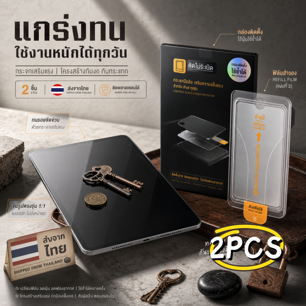 ฟิล์มไอแพด gen7gen8gen9 10.2 Air1/Air2/gen5/gen6 9.7 Air4 Air5 10.9 Pro 11 2020/2021 Mini 6 ฟิล์ม HD ติดฟิล์มกันรอยด่วน