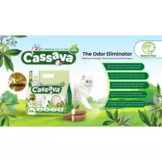 โปรสุดคุ้ม 3 ถุง ! ทรายแมว NATURE PAW CASSAVA TOFU LITTER ผสมมันสำปะหลัง ดับกลิ่นดี ไร้ฝุ่น สำหรับแมวผิวแพ้ง่าย 2.5 kg.