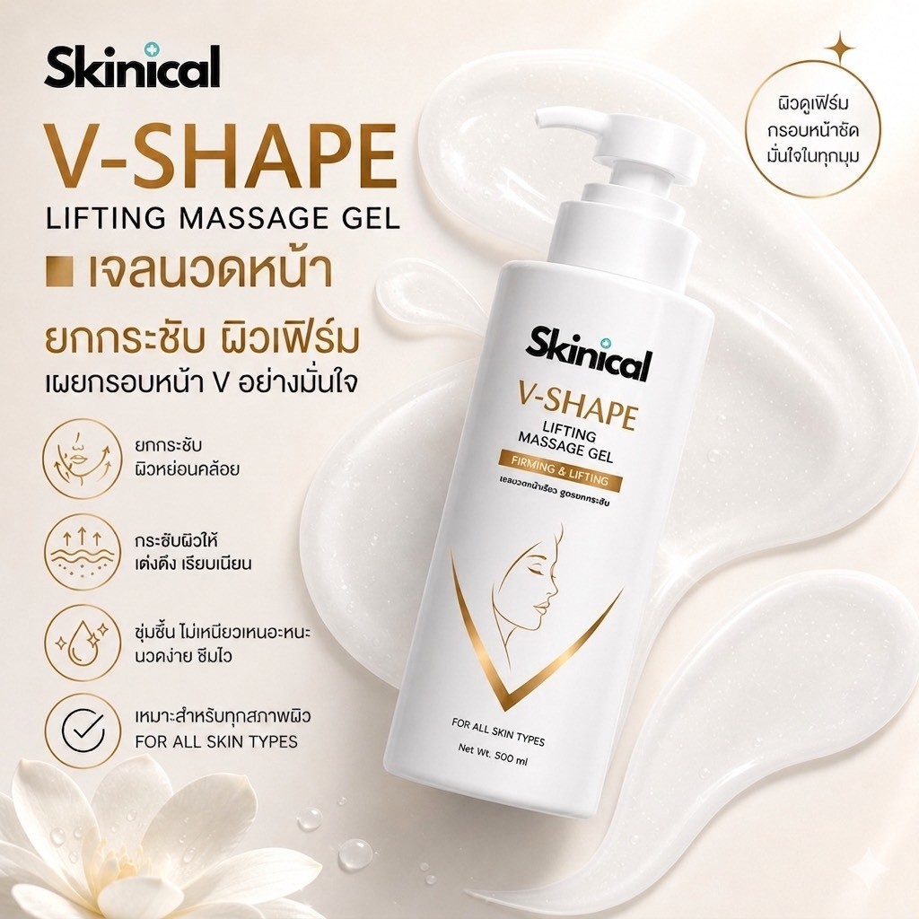 พร้อมส่งจากไทย เจลนวดหน้าเรียว Botox Lifting Gel สูตรยกกระชับ V-Shape  นวดมือหรือใช้เครื่องนวดหน้า