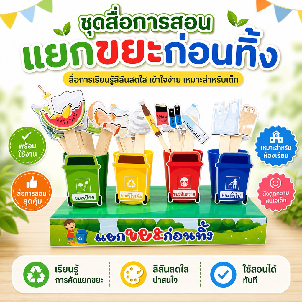สื่อการสอน แยกขยะก่อนทิ้ง ฝึกนิสัยรักความสะอาด และการแยกขยะอย่างถูกต้องผ่านกิจกรรมสนุกๆ