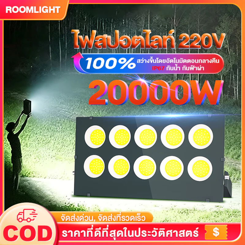 🔥ซื้อ 1 แถม 1🔥สปอตไลท์ ไฟสนามบาสเก็ตบอล กันน้ำกลางแจ้ง ไฟสี่เหลี่ยม โคมระย้าอาคารสถานที่ก่อสร้าง นำโครงการน้ำท่วมไฟ