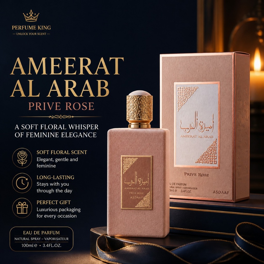 น้ำหอมผู้หญิง ASDAAF AMEERAT AL ARAB Prive Rose กลิ่นหรู ติดทนนาน แพ็กเกจพรีเมียม