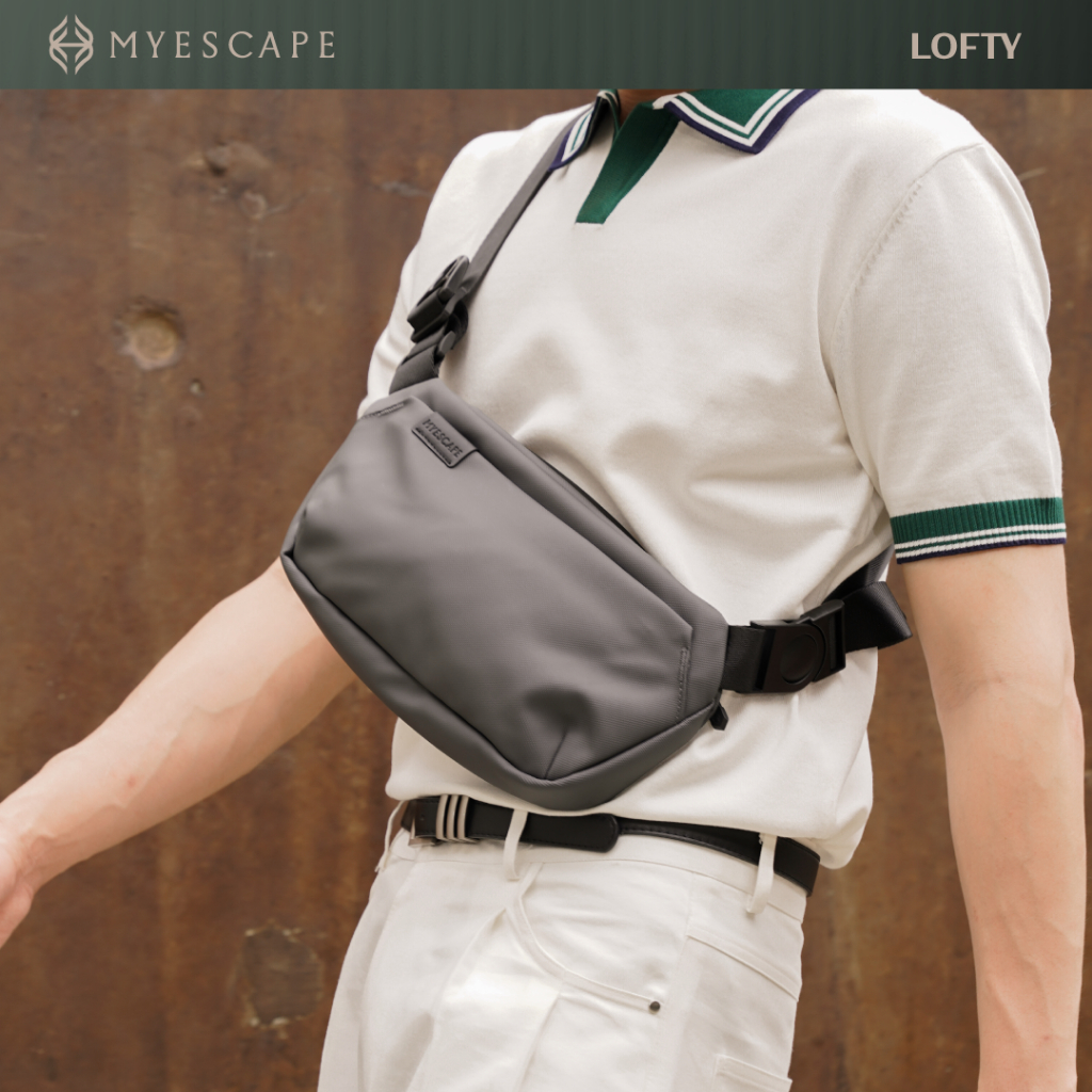 MYESCAPE LOFTY กระเป๋าคาดอก กระเป๋าแฟชั่นสไตล์ Unisex ผ้ากันน้ำ
