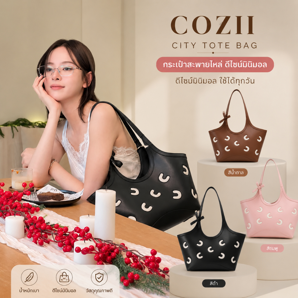 พร้อมส่ง💯ของแท้ Cozii Official Small Colbie Tote Bag กระเป๋าโท้ทสะพายไหล่ ความจุเยอะ ทรงสวยใช้ประจำว
