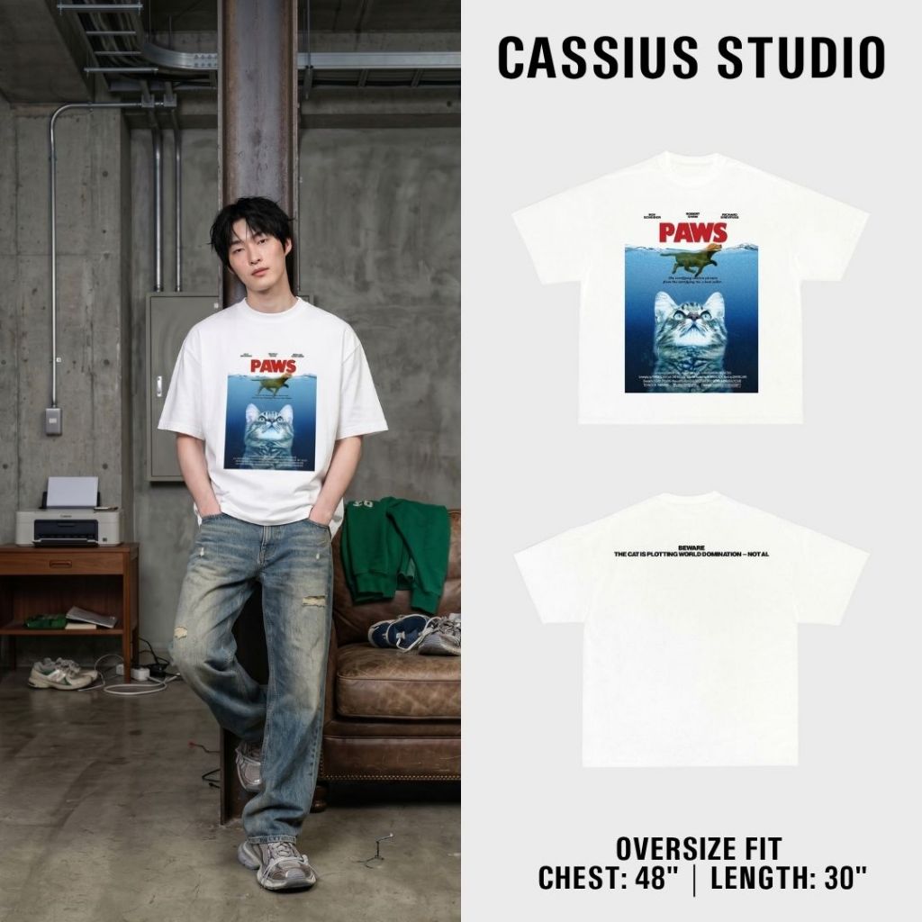 CASSIUS PREMIUM COTTON 100% OVERSIZE สกรีนลาย พรีเมี่ยม &THE LAST OANCE