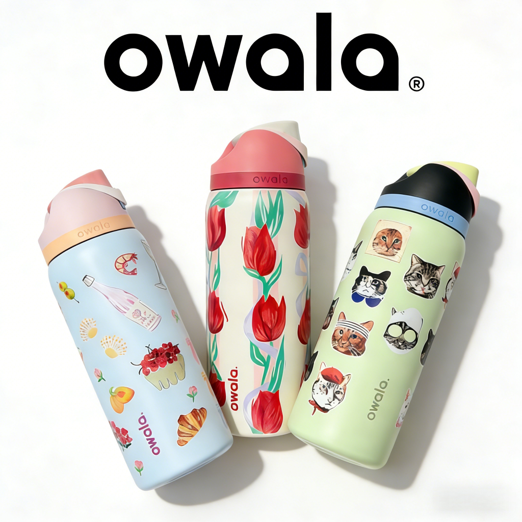 Owala Hankies 24/32oz FreeSip Special Edition UO exclusive โอวาล่า ลายผ้าเช็ดหน้า กระติกน้ำสแตนเลสแท้ เก็บเย็น น่ารัก