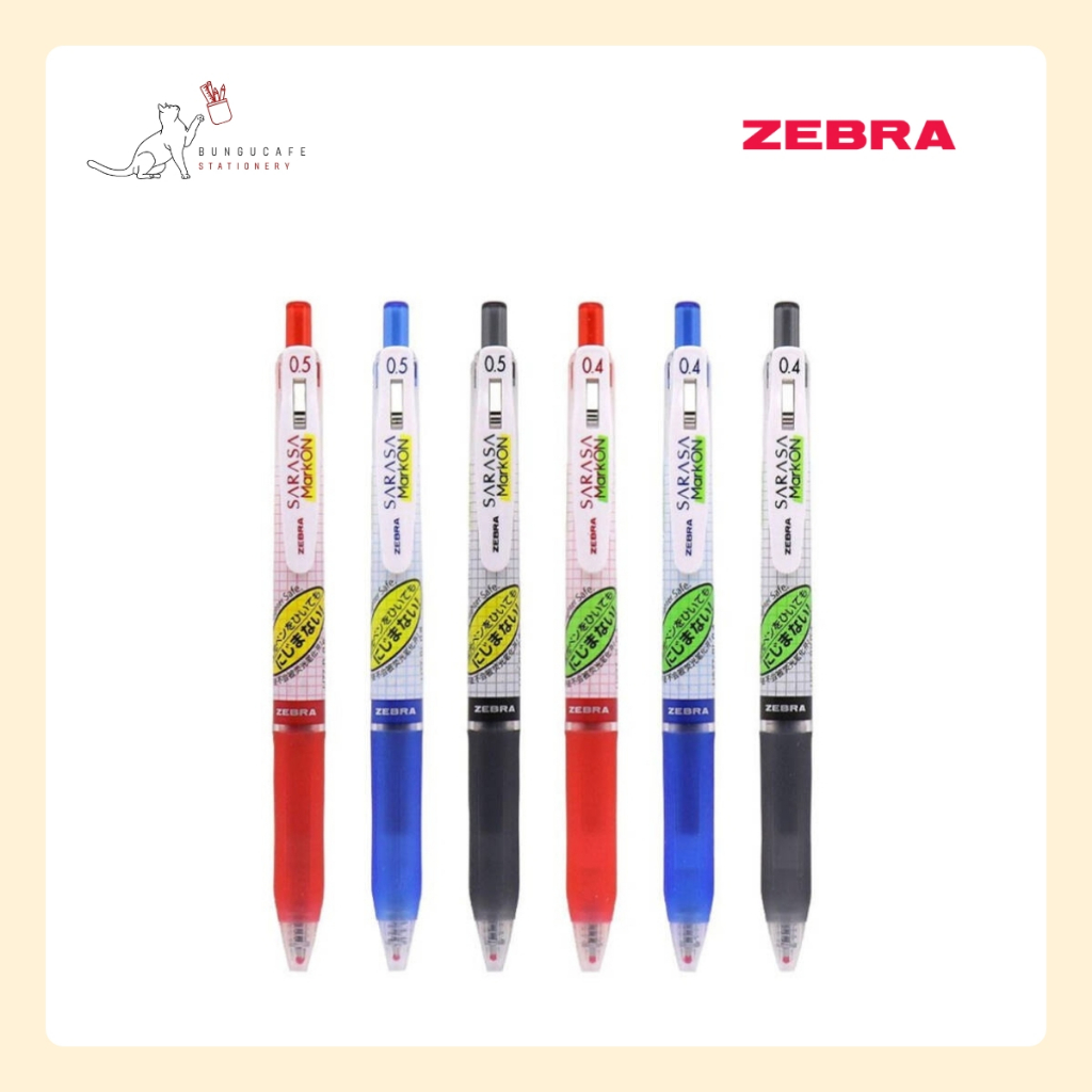 ZEBRA Sarasa Mark On ปากกาเจลเน้นข้อความทับได้ 0.4mm ,0.5 mm