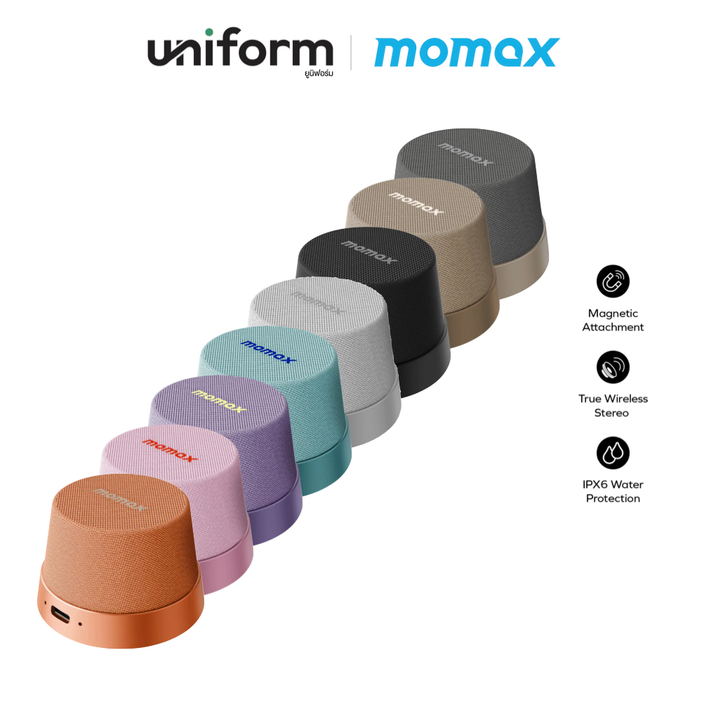 MOMAX ลำโพงบลูทูธ 1-Vibe Go Magnetic Wireless Speaker ลำโพงพกพา ลำโพง Magnetic