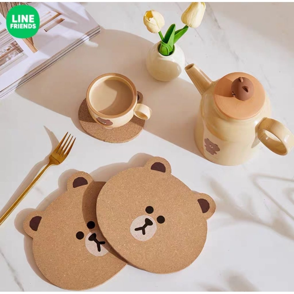 Line​ Friends​ แผ่นรองจานและชาม​ แผ่นรองกันความร้อน​ แผ่นรองหม้อกันร้อน