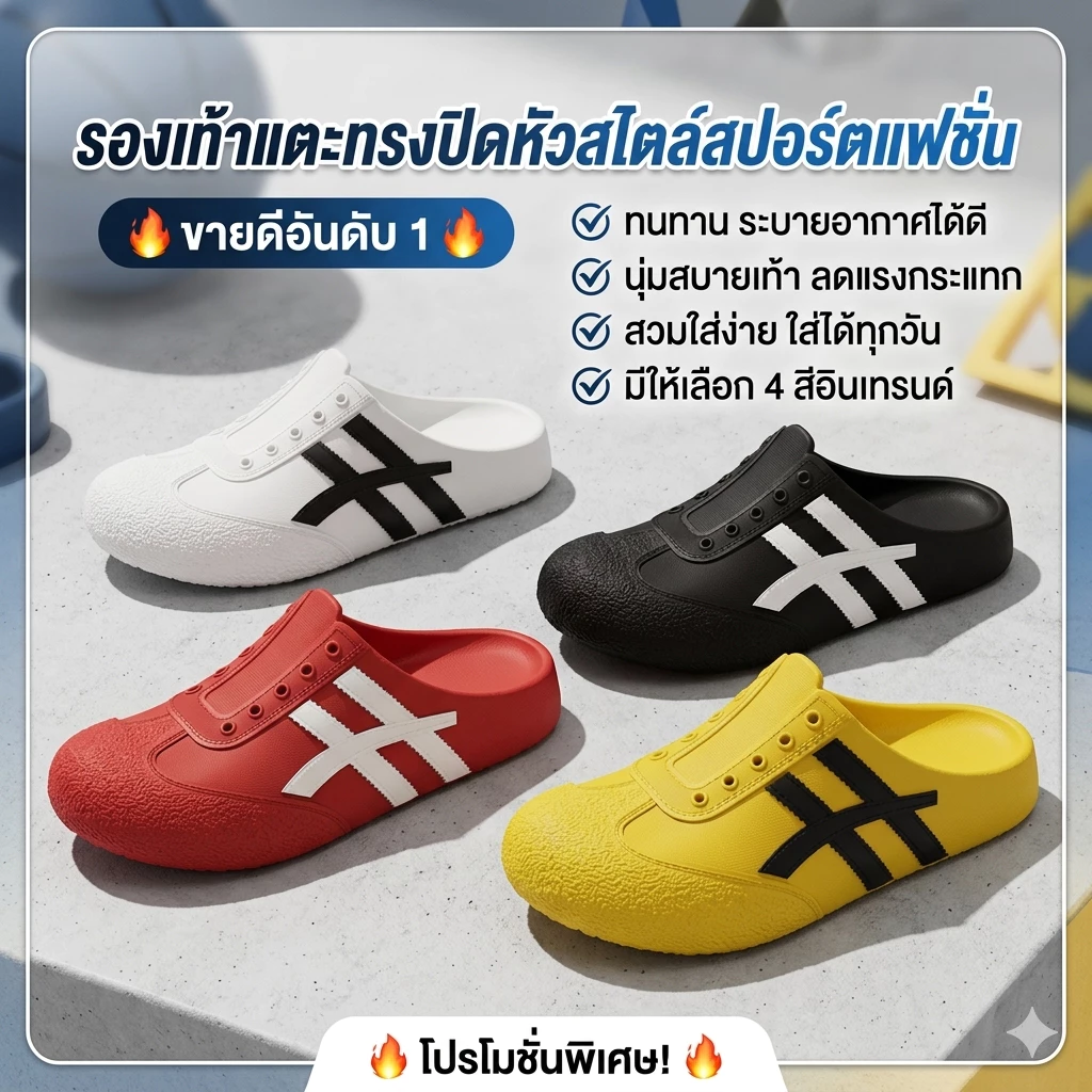 รองเท้าแตะ PVC พร้อมส่งทุกวัน ราคาถูกสุด กันลื่น ใส่สบาย รองเท้าแฟชั่นสปอร์ต ใส่ได้ทุกโอกาส