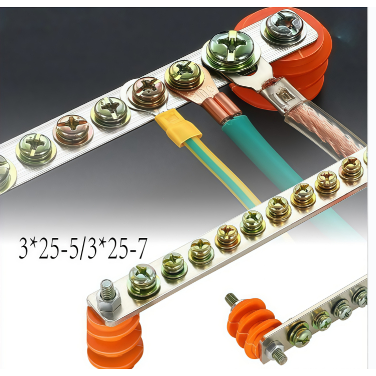100-150A บัสบาร์ทองแดง พร้อมลูกถ้วย บาร์ทองแดง บาร์เทอร์มินัล บาร์เทอร์มินอล บาร์สายดิน รับการแสได้100/200A