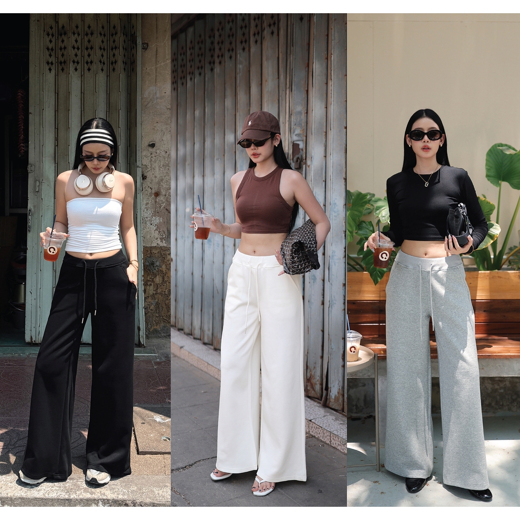 N7916 BELLE PANTS - มี 3 สี : สีเทา สีดำ สีครีม - NUMBERSEVEN