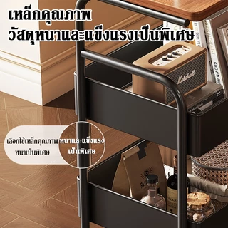 โต๊ะข้างเตียงแบบรถเข็นขน โต๊ะข้างแบบเคลื่อนย้ายได้ ชั้นวางขนม โต๊ะกาแฟ/โต๊ะข้างเตียงสำหรับใช้ในบ้าน