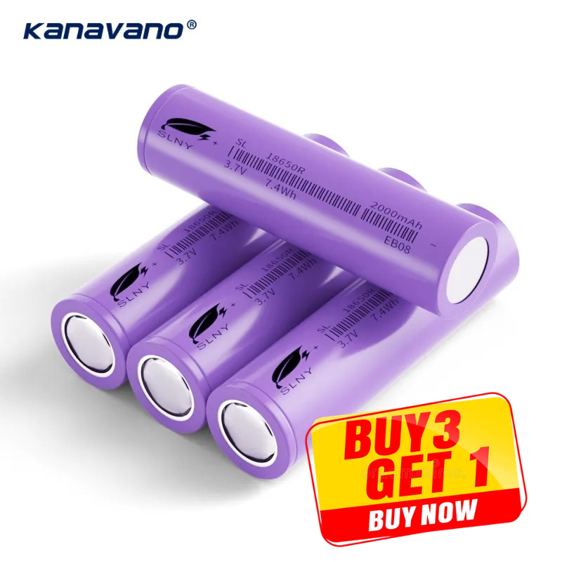 🔴 2000mAh ถ่านชาร์จ แบต หัวเรียบ LI-ION Battery 18650 3.7V ความจุแท้จากโรงงาน ไฟเต็ม ใช้งานนาน