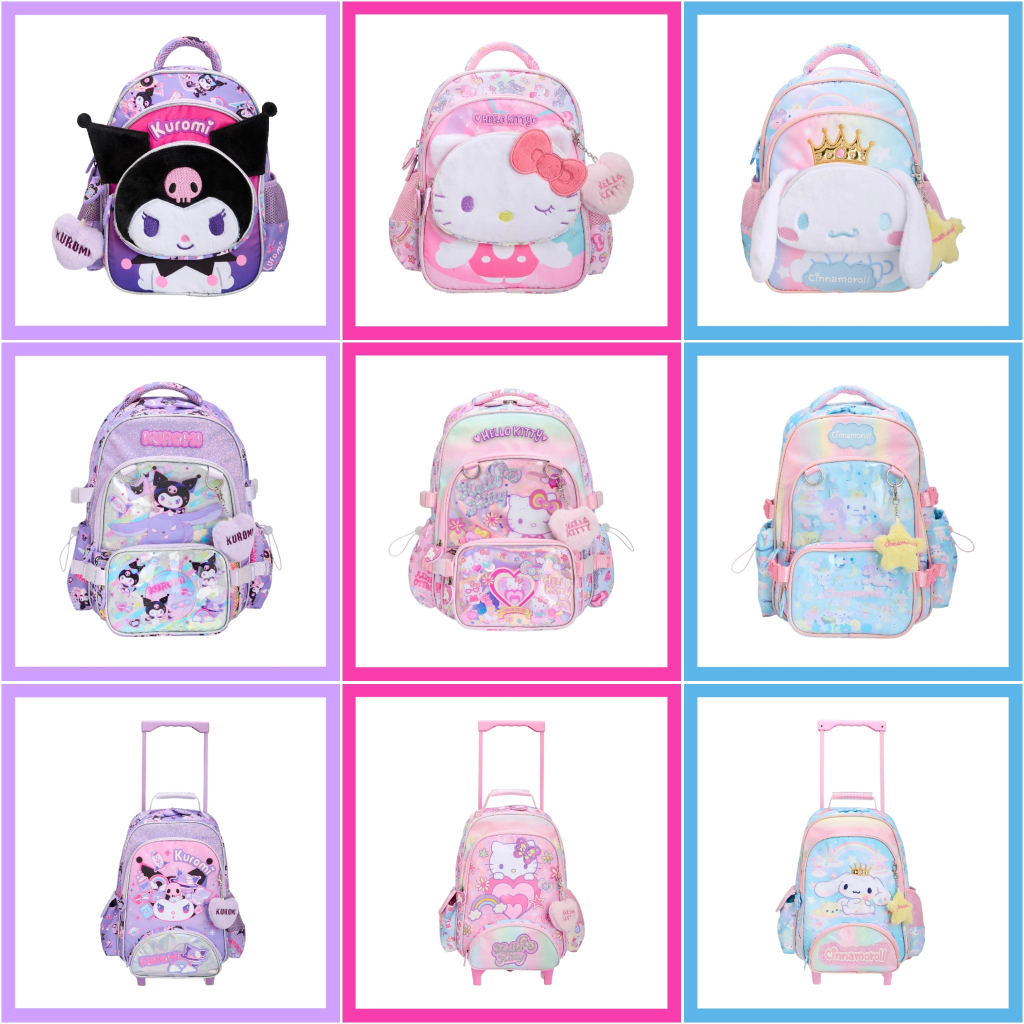 💜 แท้ 100% กระเป๋าเป้ กระเป๋านักเรียน Sanrio 💖 กระเป๋าล้อลาก กระเป๋าใส่หนังสือ Luma