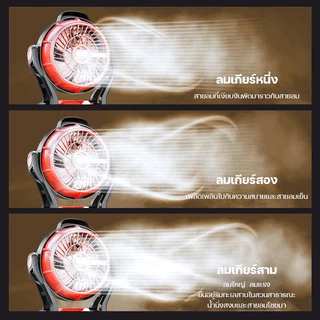 พัดลมแบตเตอรี่ไร้สาย 12นิ้ว พัดลมชาร์จแบต พัดลมไร้สาย แขวนและใช้งานหมุนได้270° พร้อมไฟ LED พัดลมแบตเตอรี่ พัดลมแคมป์ปิ้ง