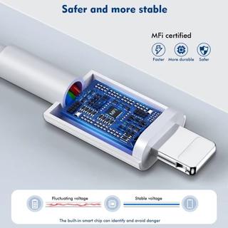 【รับประกัน 1 ปี】หัวชาร์จ 2.4A 5W เป็น USB to Li (สายชาร์จเร็ว+หัวชาร์จ)