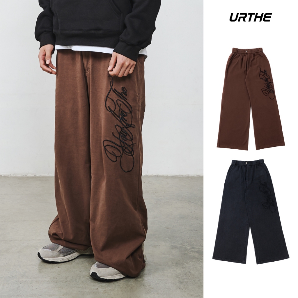 URTHE - กางเกงขายาว เอวยางยืด รุ่น AUTOGRAPH CREW