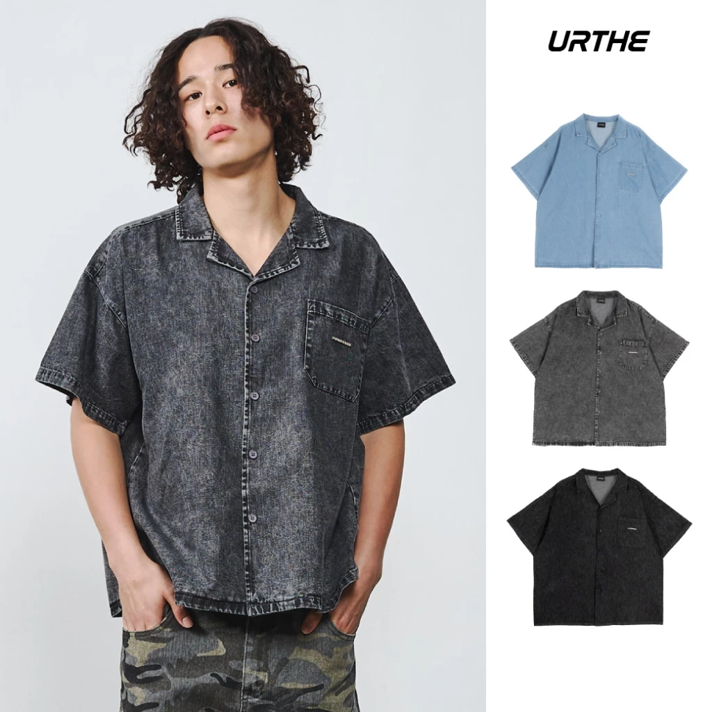 URTHE - เสื้อเชิ้ต เสื้อยีนส์ Oversize รุ่น COVERT SHIRT