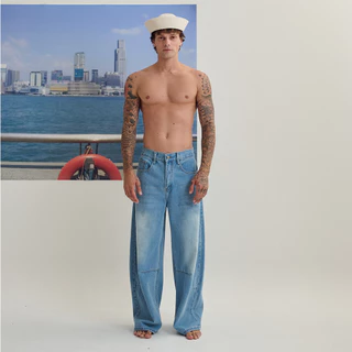 (ส่งด่วน กทม 4 ชม.) SLURBOYY Barrel Jeans กางเกงยีนส์ขากระบอกทรงบอลลูน (P0057)