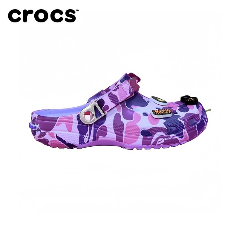『Crocs 』Costco เตรียมพร้อมจัดส่งสินค้า✈️Crocs × Bape หัวเข็มขัดเหล็ก หัวลิง รองเท้าชายหาด