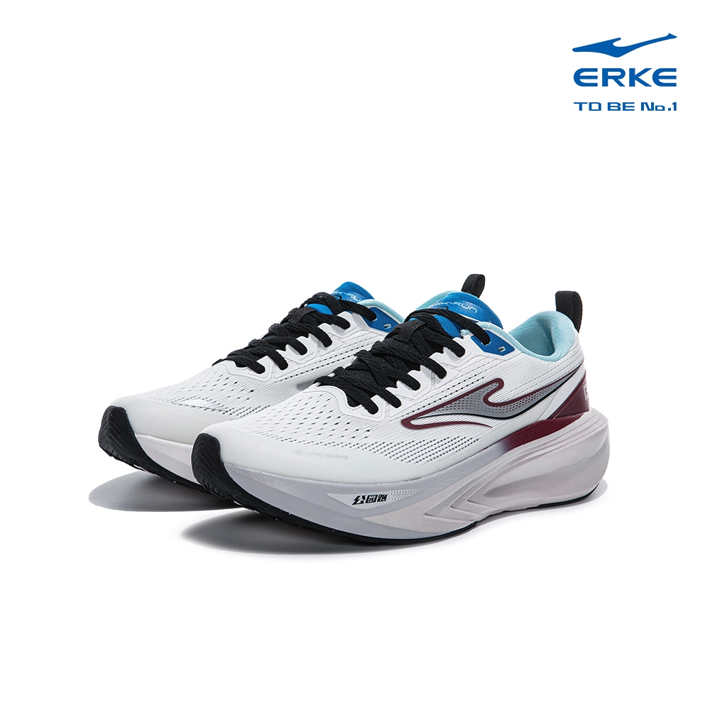 ERKE Men Running Shoes , L.White/Coral Red , 11125203174-005