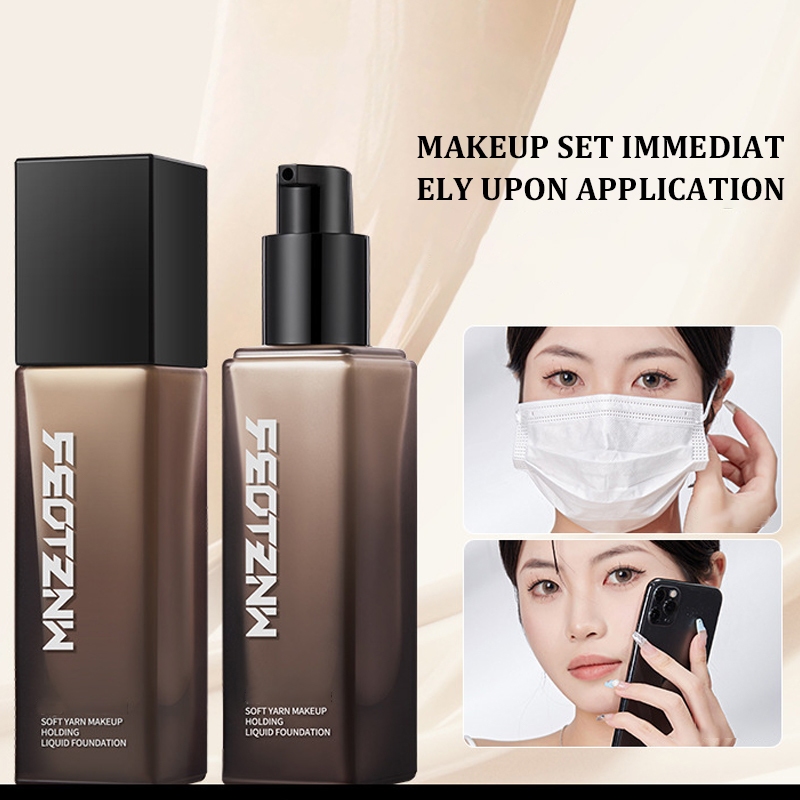 FEOTZNW เซ็ตรองพื้น คอนซีลเลอร์ป้องกันรอยเปื้อนติดทนนาน กันน้ำและกันเหงื่อ ให้ความชุ่มชื้น
