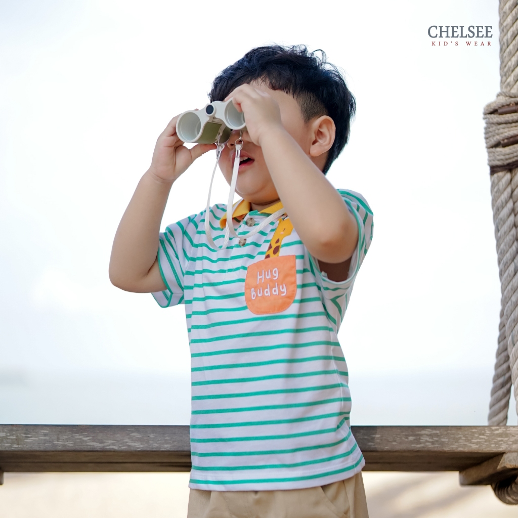 Chelsee เสื้อโปโล แขนสั้น ลายทาง ยีราฟ อายุ 1.5-10 ปี ผ้า 100%Cotton เด็กผู้ชาย เสื้อผ้าเด็กโต รุ่น 128276 ราคา ถูกที่สุด ดีลบีเคเค แกลเลอรีภาพที่ 5