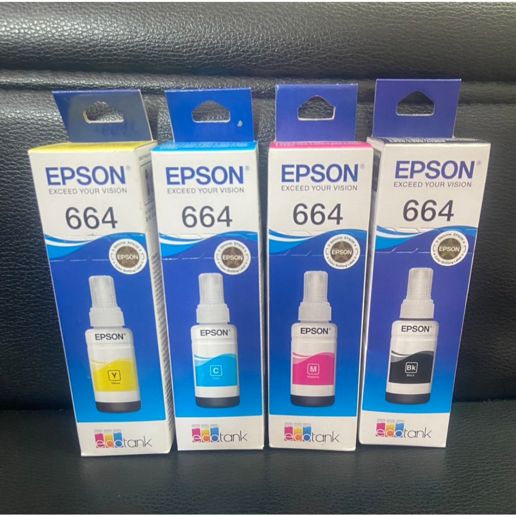 หมึกแท้ หมึกกเติม epson T664 664 Bk C M Y