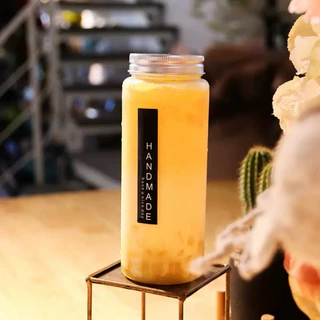 [พรัอมส่ง] ยกลัง 50 ชุด ขวดพลาสติกใส PET ขวดกลม ทรงกระบอก 500ml ฝาอลูมิเนียม ขวดน้ำ ชาผลไม้ ชาไข่มุก