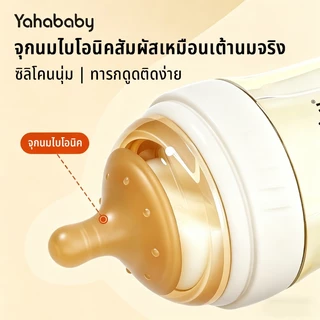 YAHABABAY ขวดนมเด็ก ขวดหย่านม ปากกว้าง 6 ซม. ปลอด BPA ทนต่อการตก ทนความร้อน ป้องกันท้องอืด 180/280ml