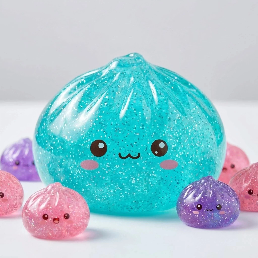🔥สินค้าใหม่🔥HOTU ของเล่นบีบแก้เครียด ซาลาเปาซิลิโคนกากเพชร นุ่มสโลว์ ยืดหยุ่นได้ดีมาก ไม่เสียรูปทรง เนื้อสัมผัสหนืด thumbnail 6